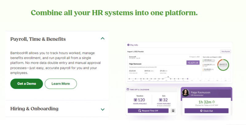 BambooHR software features